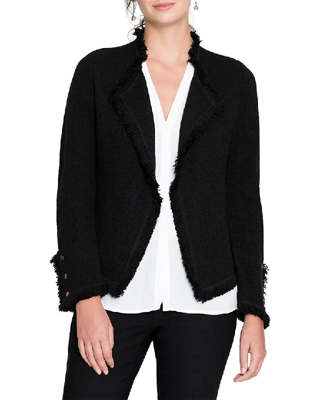 NIC+ZOE Fringe Mix Jacket Faux Fur Fabric Real Fur Fabric Shearling Fabric