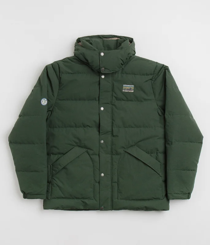 Patagonia Downdrift Jacket - Torrey Pine Green Zippered Front Buttoned Front Snap Front