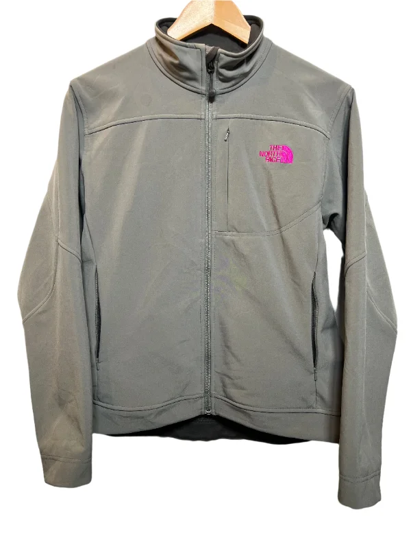 The North Face Women's Grey Jacket (Size L) Tiered Jacket Buttoned Jacket Zippered Jacket