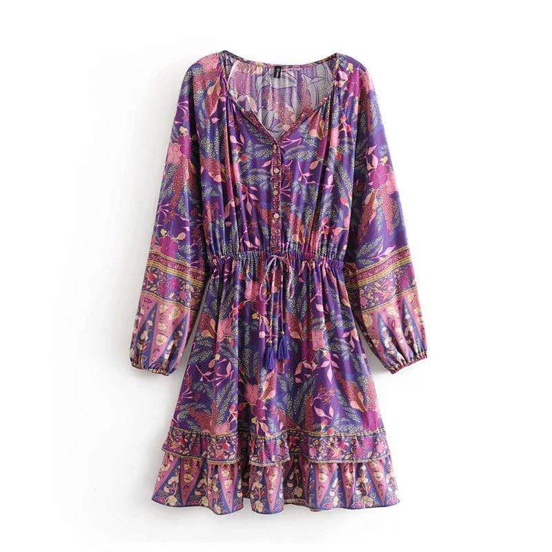 ARIBA Mini Dress - Purple Trendy Wraparound Mini Dress