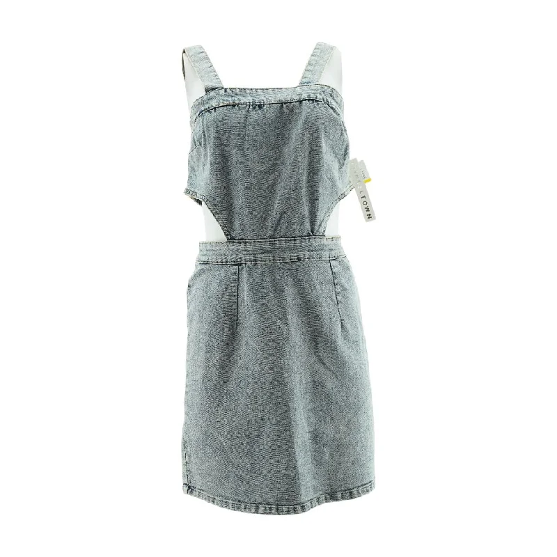 Blue Solid Mini Dress Cozy Ruched Mini Dress