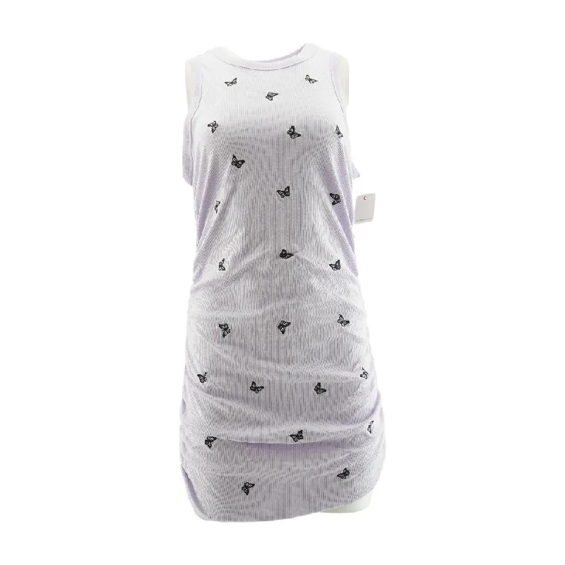 Lavender Embroidery Detail Mini Dress Comfortable Polka Dot Mini Dress