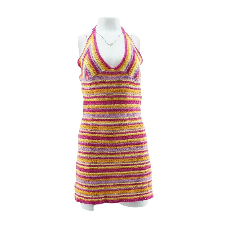 Multi Striped Mini Dress Cozy Jersey Mini Dress