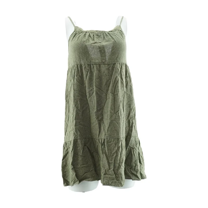 Olive Solid Mini Dress Classic Shift Mini Dress