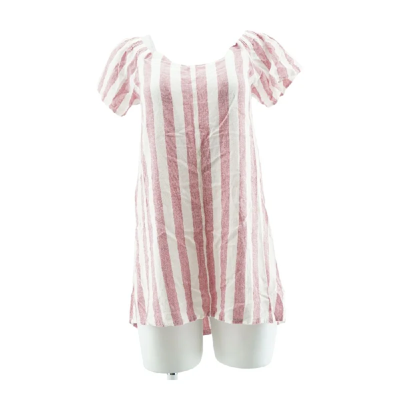 Red Striped Mini Dress Elegant Silk Mini Dress