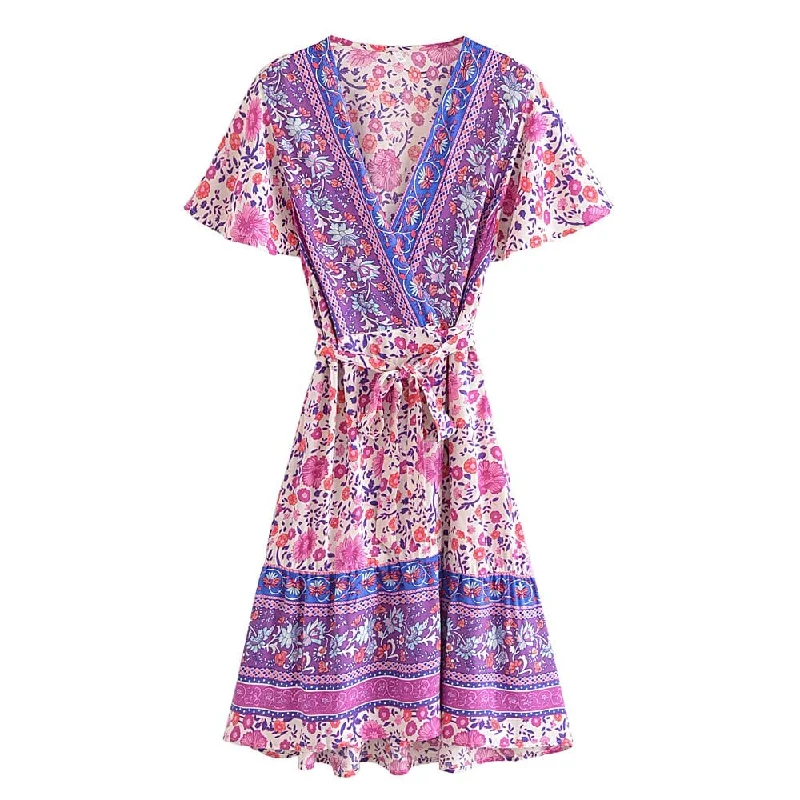 Thomasina Boho Mini Dress Comfortable One-Shoulder Mini Dress