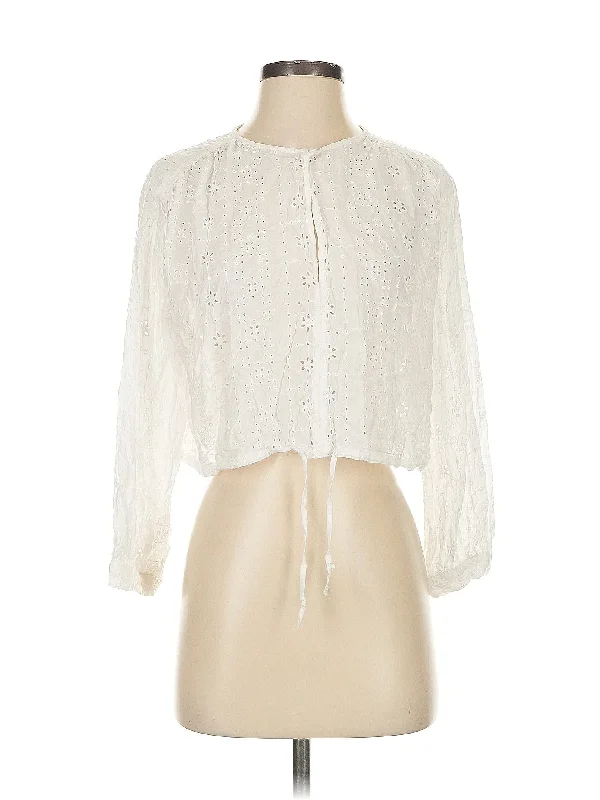 3/4 Sleeve Blouse Ruffled Neck Blouse