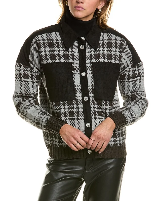 Central Park West Rhea Plaid Shacket Loose Oversized Blouse