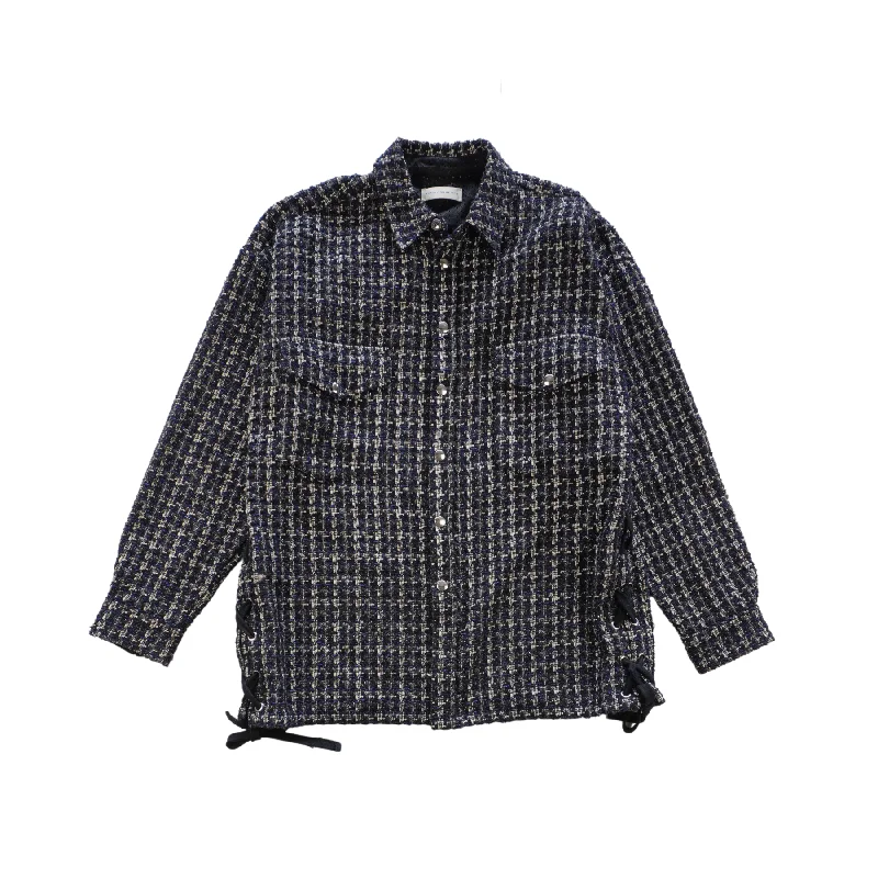 Faith Connexion Tweed Shacket - Women's S Semi-Sheer Blouse