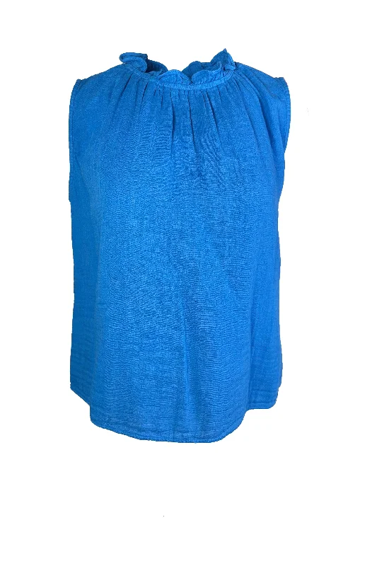 Velvet by Graham & Spencer Bianca 06 Sleeveless Blouse | Dolphin Feminine Ruffle Blouse