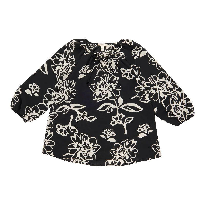 Women's Casual 3/4 Sleeve Silky Blouse Boho Printed Blouse