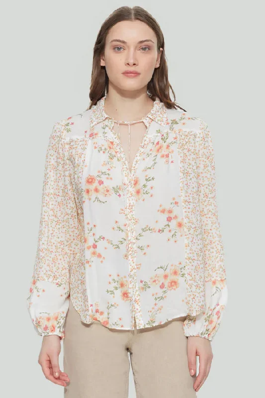 Dex Peachy Floral Blouse Classic Striped Blouse