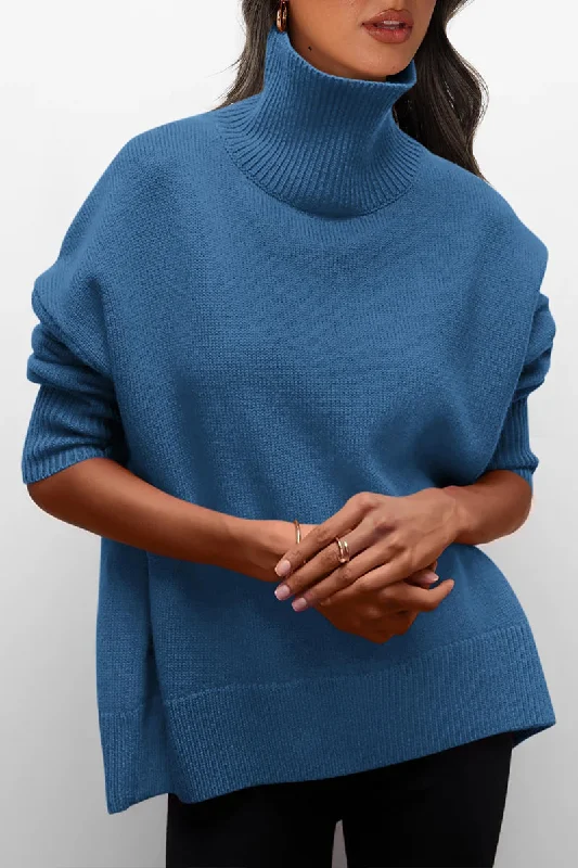 Fall Turtleneck Sweater Long Sleeve Oversized Chunky Knitted Pullover Sweaters Basic Casual Tops Blouse Office Formal Blouse