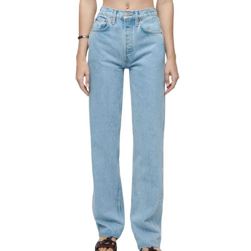 90's High Rise Loose Jean In Naf Trendy Colored Denim Jeans