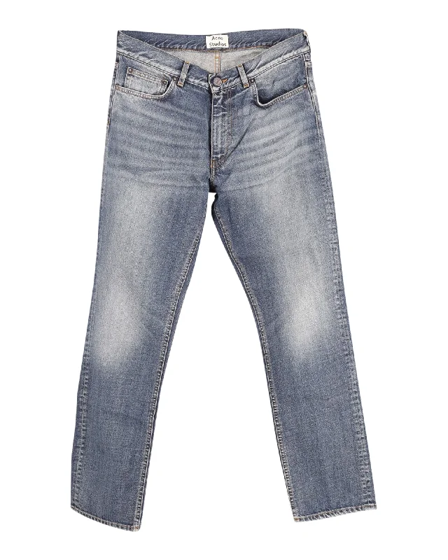 Acne Studios Boy Dark Vintage Jeans in Blue Cotton Stylish High-Waisted Denim