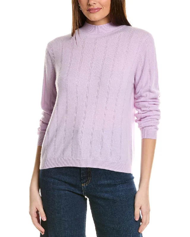 Amicale Cashmere Wide Rib Cashmere Sweater Chenille Blend Fleece Blend Nylon Blend