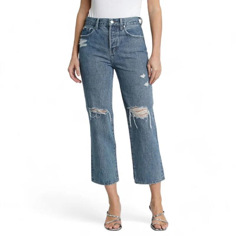 Cassie Super High Rise Cropped Jean In Elixir Stylish Stone-Wash Denim Jeans