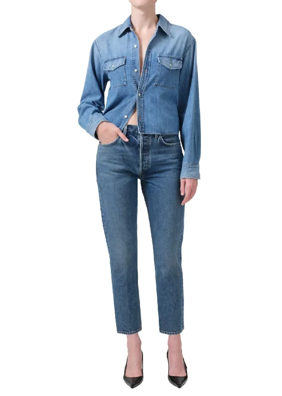 Charlotte High Rise Straight Jean In First Class Cozy Relaxed Fit Denim Jeans