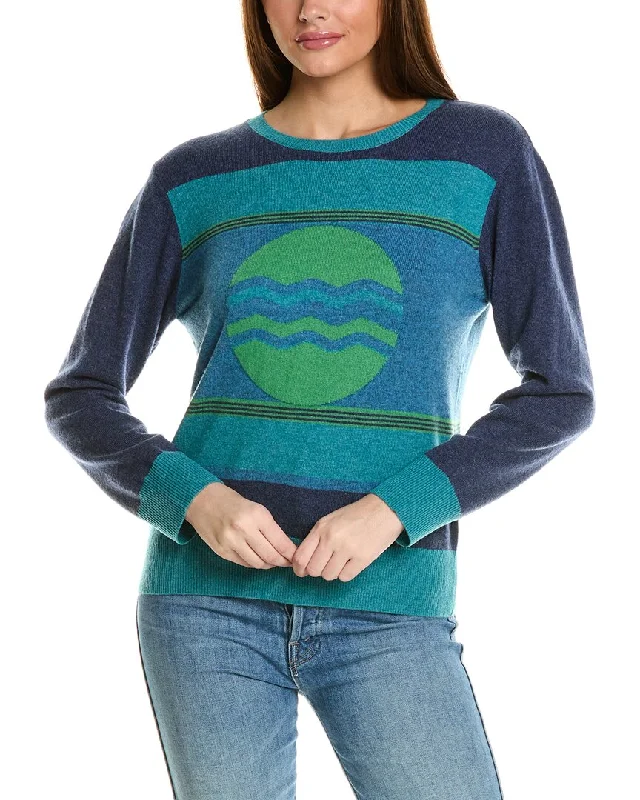 Collaboration Aurora Sun Crewneck Cashmere Sweater Collared Crew Neck Turtle Neck