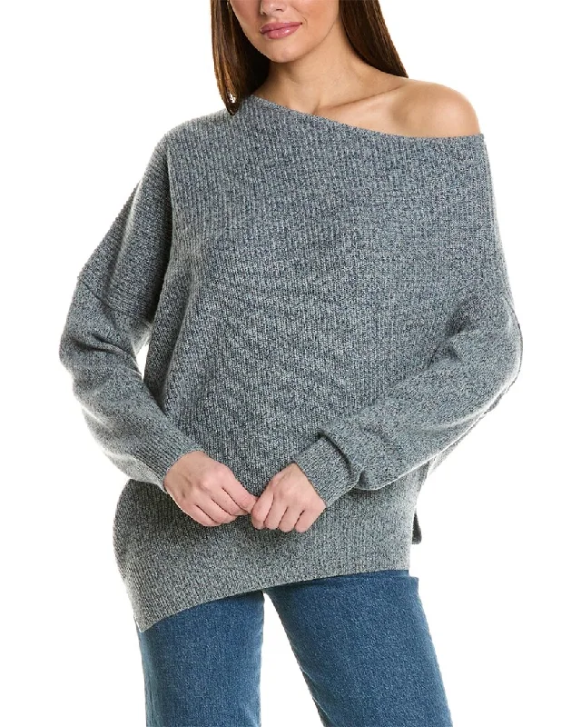 Collaboration Jolene Shaker Off-Shoulder Cashmere Sweater Sequined Glittery Shiny