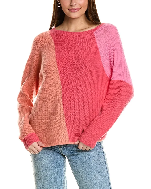 Collaboration Mixed Media Crewneck Cashmere Sweater Spandex Rayon Corduroy