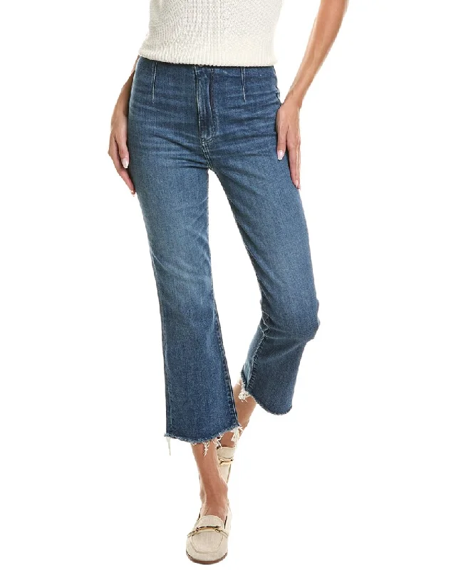 DAZE DENIM Shy Girl Darted High Rise Crop Flare Jean Fashionable Bootcut Jeans