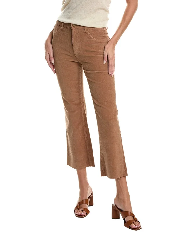 DL1961 Bridget Boot Teddy Taupe High-Rise Instasculpt Crop Jean Fashionable Raw Hemmed Jeans