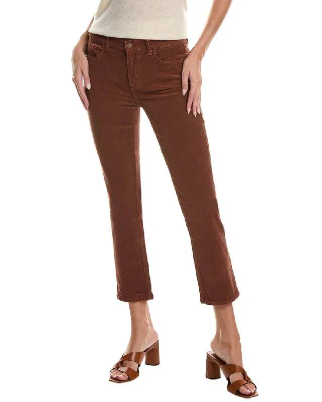 DL1961 Mara Straight Copper Mid-Rise Instasculpt Ankle Cut Jean Chic Ripped Jeans