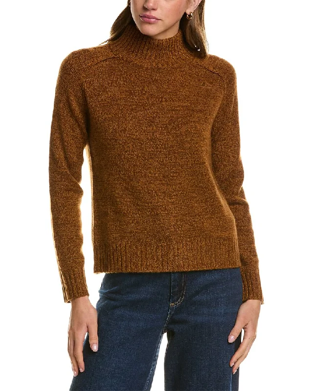 Hannah Rose Turtleneck Wool & Cashmere-Blend Sweater Toggled Drawstring Belted