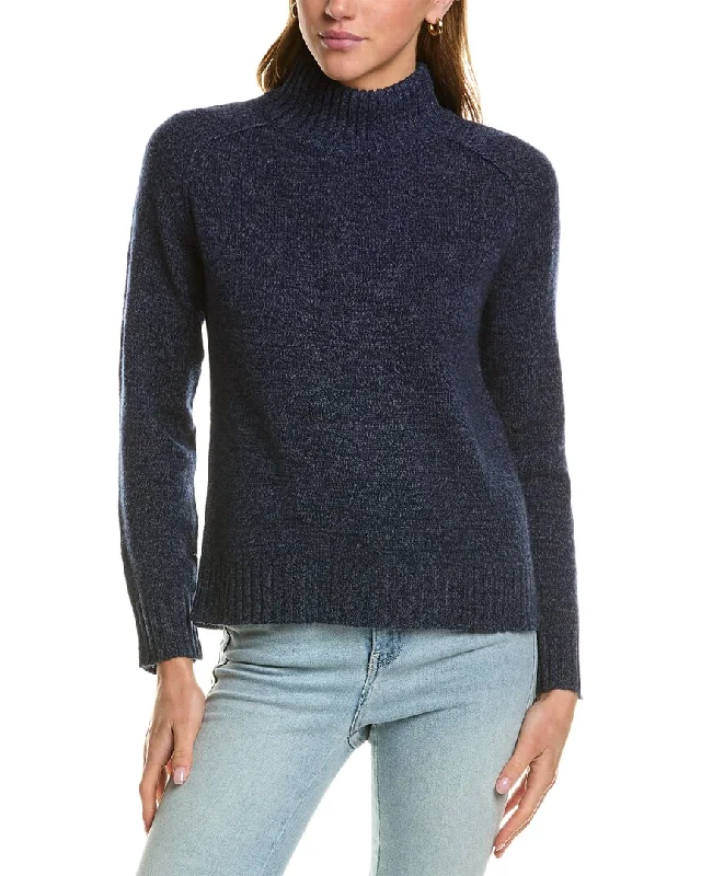 Hannah Rose Turtleneck Wool & Cashmere-Blend Sweater Layered Multi-layer Single Layer