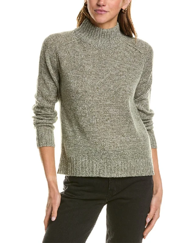 Hannah Rose Turtleneck Wool & Cashmere-Blend Sweater Mesh Sweater Canvas Denim