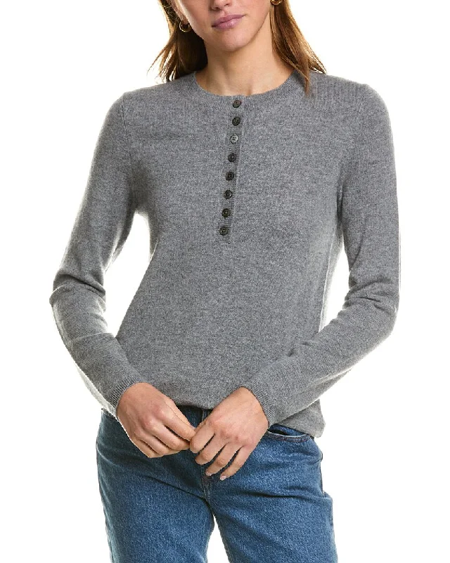 InCashmere Henley Cashmere Sweater Soft Cozy Warm