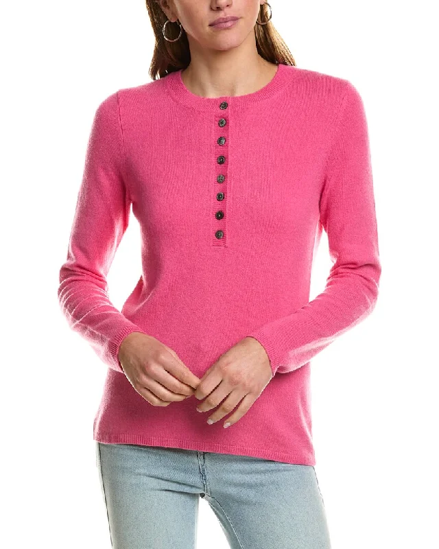 InCashmere Henley Cashmere Sweater Handmade Hand-knitted Hand-woven