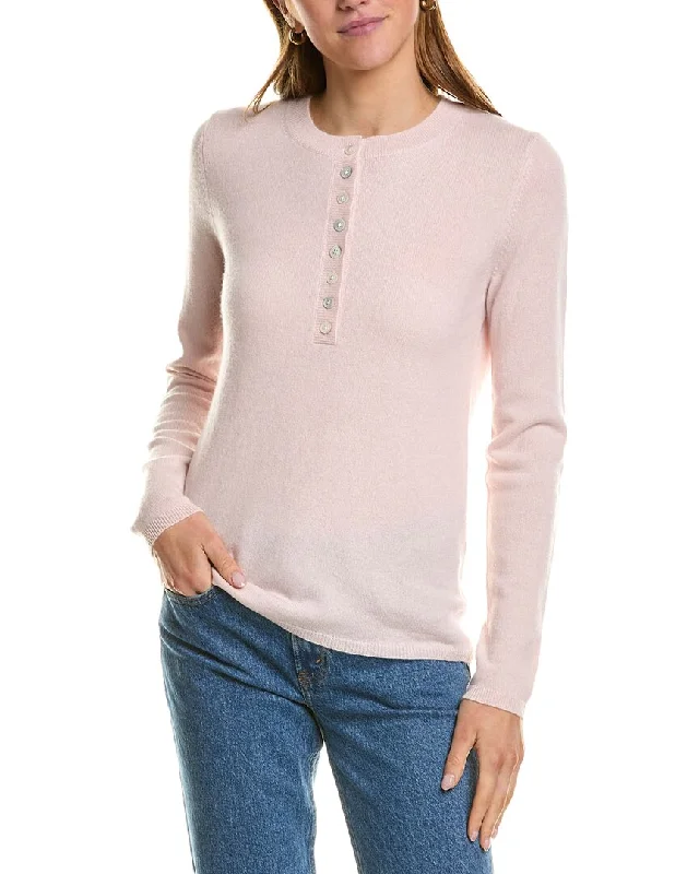 InCashmere Henley Cashmere Sweater Terry Blend Velvet Blend Canvas Blend