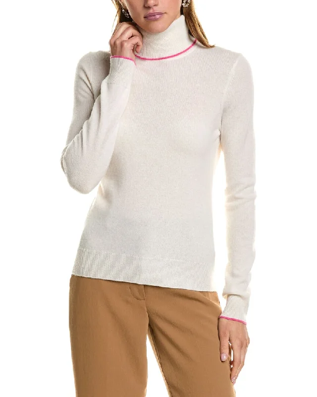 InCashmere Turtleneck Cashmere Sweater Solid Print Embellished