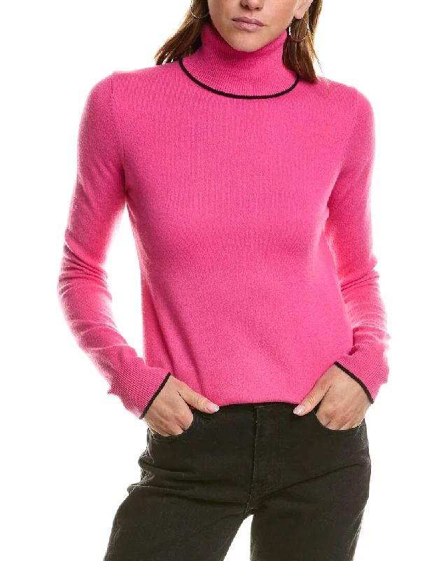 InCashmere Turtleneck Cashmere Sweater Mesh Sweater Canvas Denim