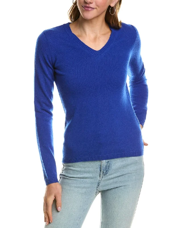 InCashmere V-Neck Cashmere Sweater Front Pockets Side Pockets Patch Pockets