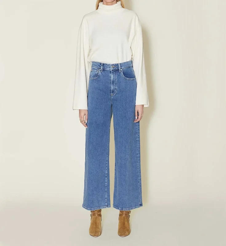 Juliette Wide Leg Ankle Jeans In Desert Stylish Bootcut Denim Jeans