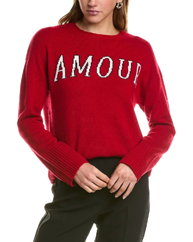 Kier + J Amour Wool & Cashmere-Blend Sweater Faux Fur Fabric Real Fur Fabric Shearling Fabric