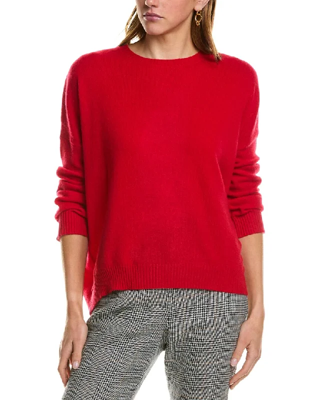 Kier + J Dropped-Shoulder Dolman Cashmere Sweater Chenille Blend Fleece Blend Nylon Blend