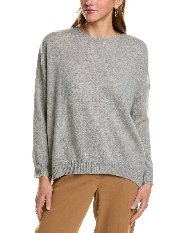 Kier + J Dropped-Shoulder Dolman Cashmere Sweater Graphic Sweater Embroidered Appliqued