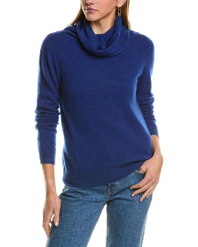 Kier + J Turtleneck Cashmere Sweater Front Pockets Side Pockets Patch Pockets