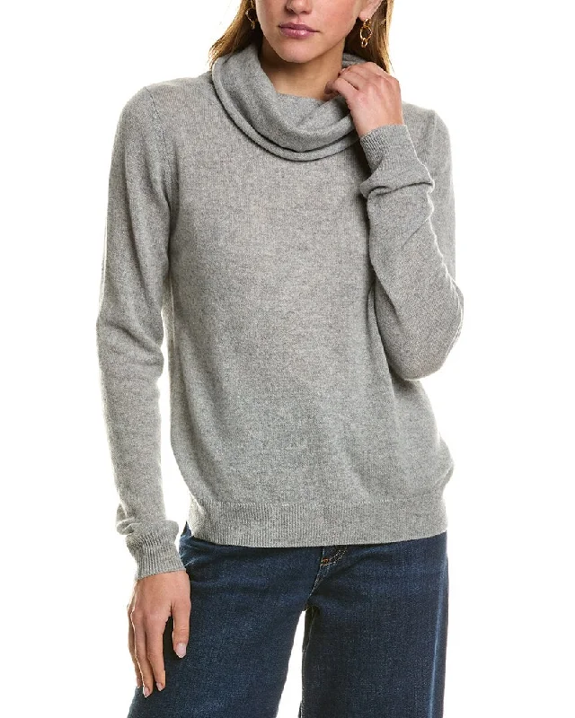 Kier + J Turtleneck Cashmere Sweater Denim Fabric Leather Fabric Suede Fabric