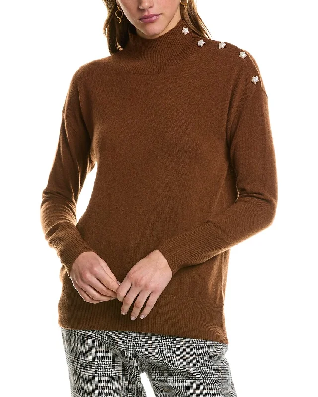 Kier + J Turtleneck Cashmere Sweater Boxy Sweater Fitted Sweater A-Line