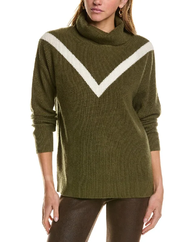 Kier + J Turtleneck Wool & Cashmere-Blend Sweater Welt Pockets Slit Pockets Flap Pockets