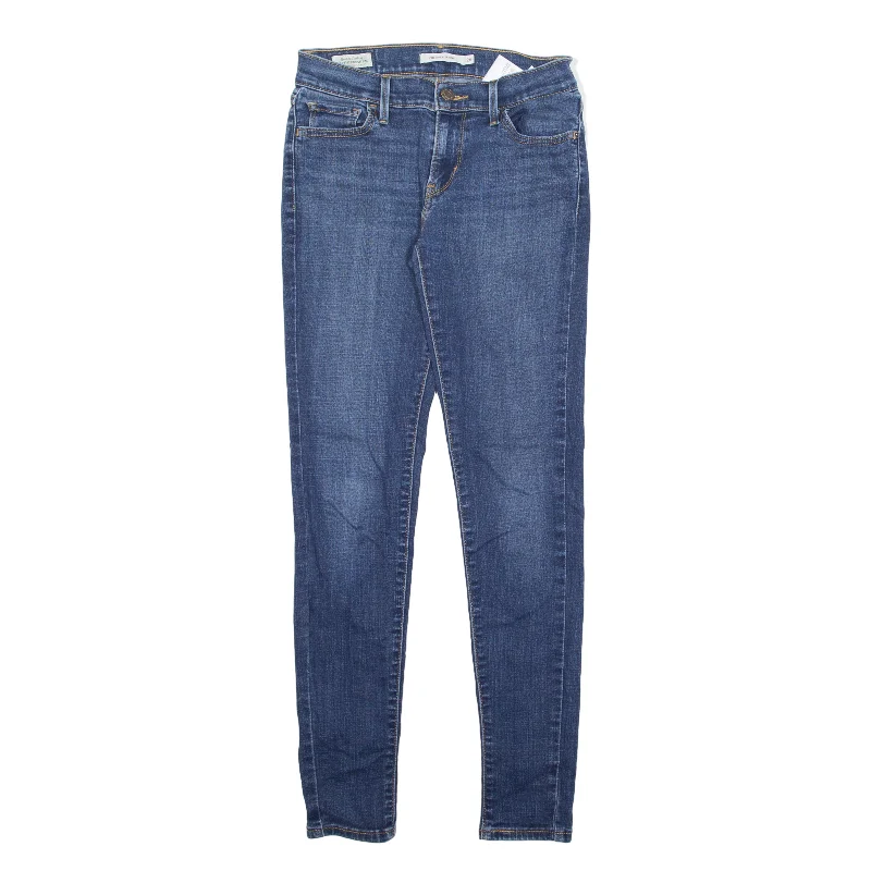 LEVI'S 710 Big E Jeans Blue Denim Slim Skinny Womens W26 L30 Elegant Dark-Wash Bootcut Jeans