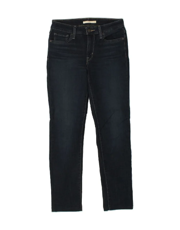 LEVI'S Womens 712 Slim Jeans W26 L29  Navy Blue Cotton Stylish Acid-Wash Jeans