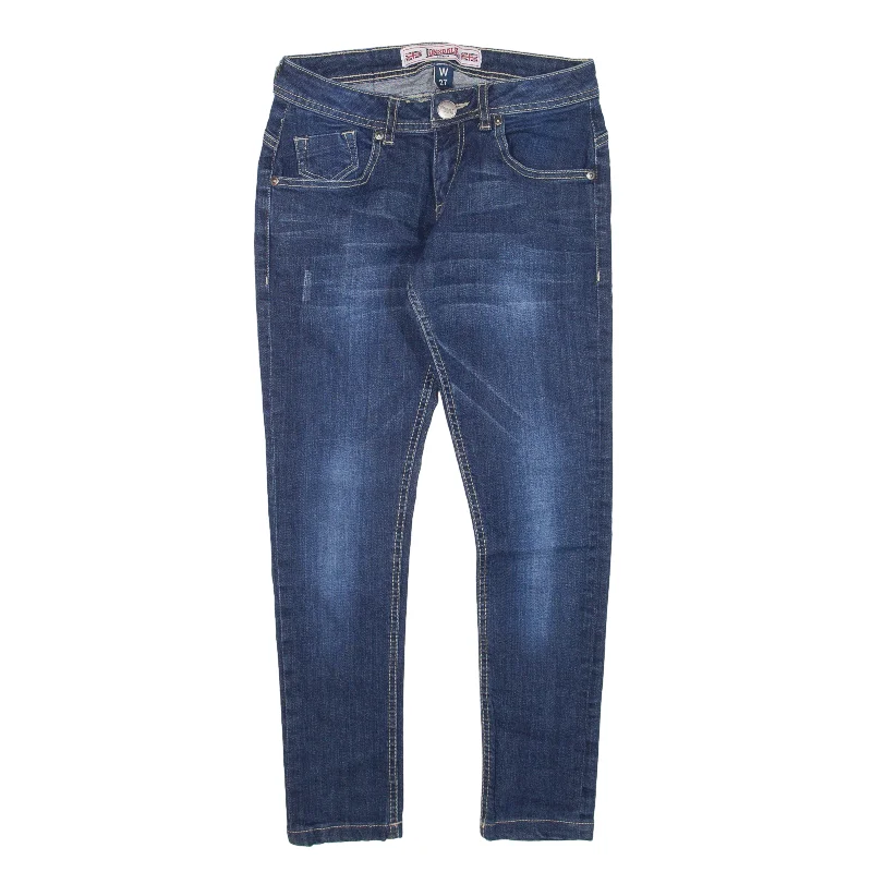 LONSDALE Jeans Blue Denim Slim Skinny Womens W27 L25 Trendy Wide-Legged High-Waist Jeans