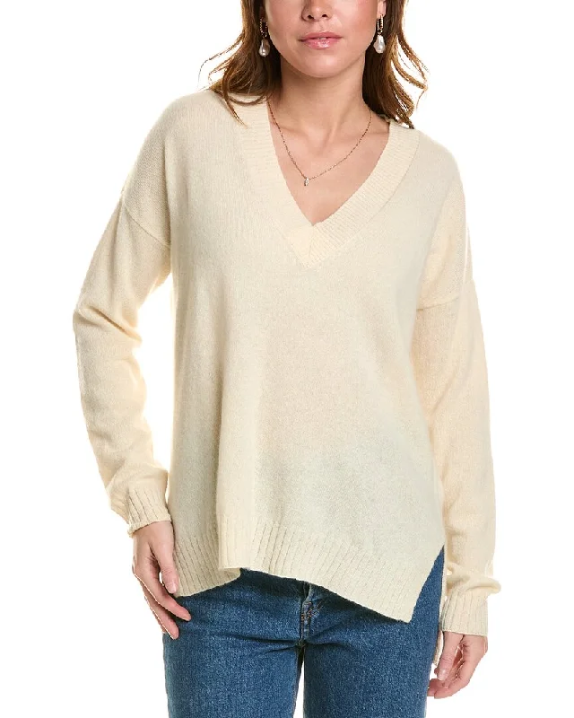 Minnie Rose High-Low Cashmere Sweater Boxy Sweater Fitted Sweater A-Line