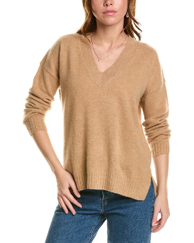 Minnie Rose High-Low Cashmere Sweater Sweater Knitwear Pullover